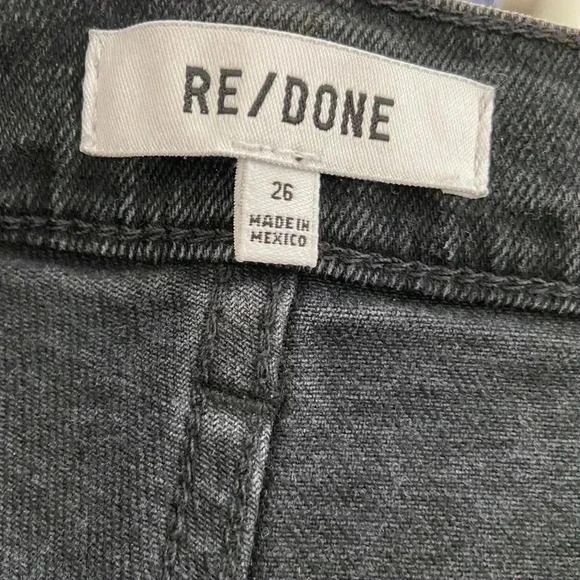 NWOT redone black denim ripped jeans high rise size 26 - Picture 3 of 4